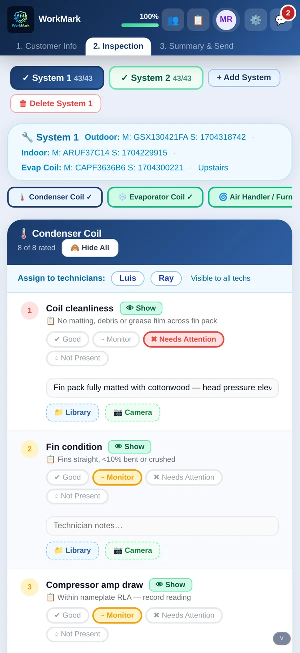 WorkMark inspection on a phone in the field
